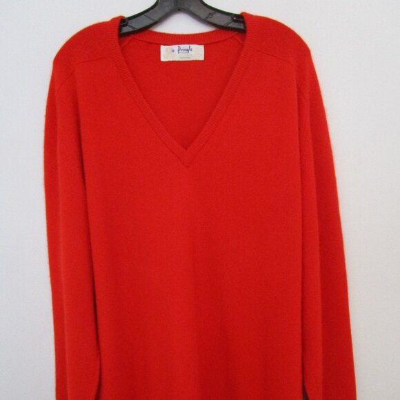 Mens Scottish CASHMERE Pullover Sweater Red - Picture 1 of 10